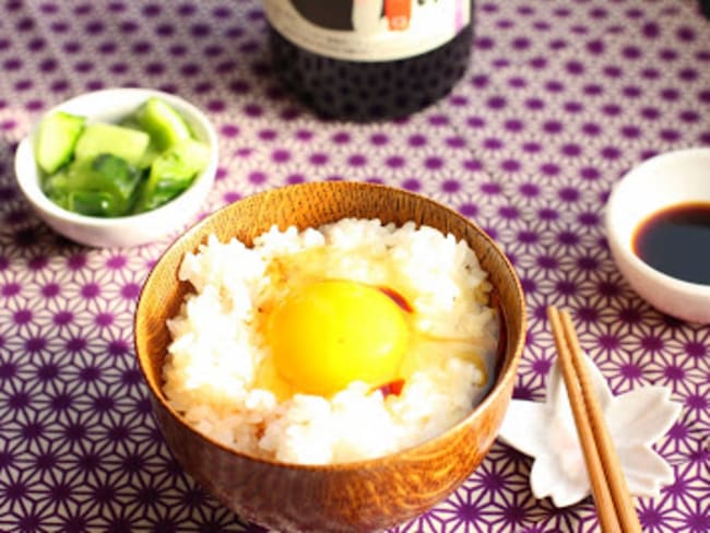 Oeuf sur bol de riz comme au Japon