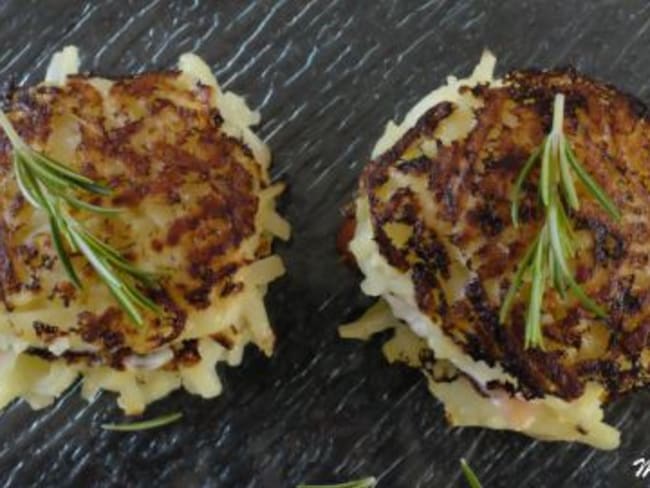 Croque-röstis au fromage de chèvre frais et jambon fumé