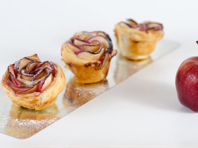 Tartelettes aux pommes en forme de rose