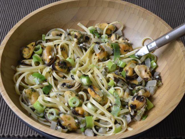 Linguine aux moules et aux algues