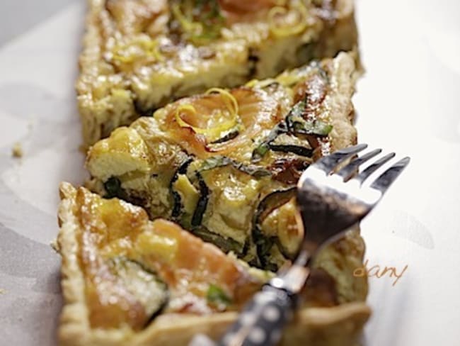 Tarte courgette et saumon fumé