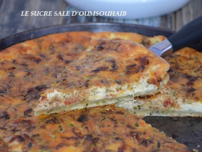 Tarte aux courgettes et tomates séchées