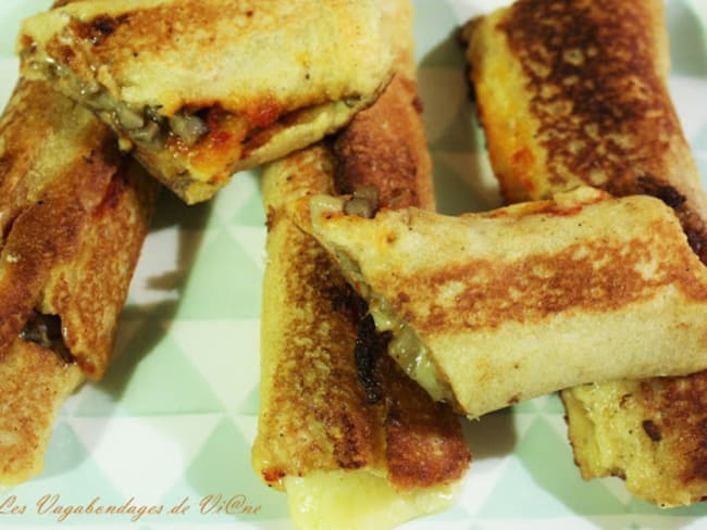 Croques-rolls perdus aux champignons et au comté