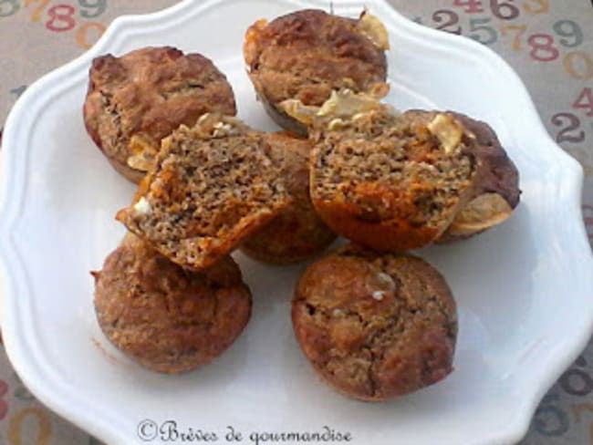 Muffins au chorizo, chèvre, et son de blé