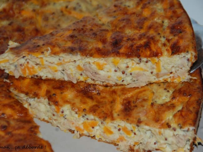 Quiche sans pâte au thon et moutarde à l'ancienne