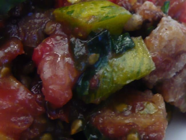 Panzanella en déclinaison de tomates