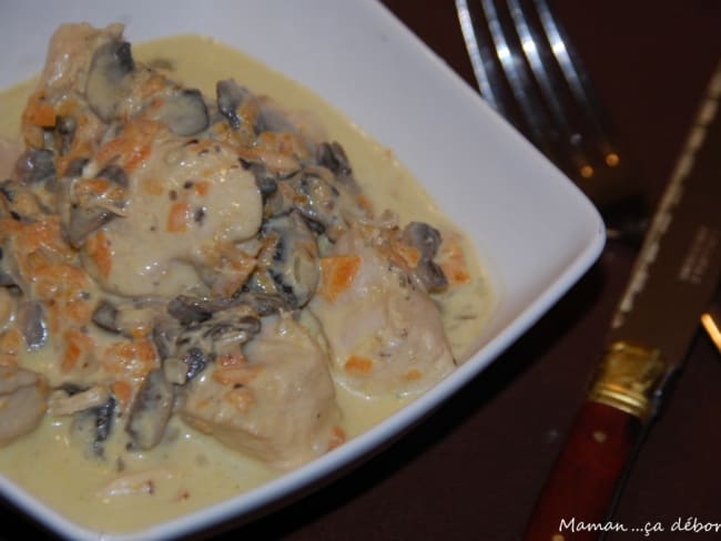 Fricassée de poulet à la crème de roquefort