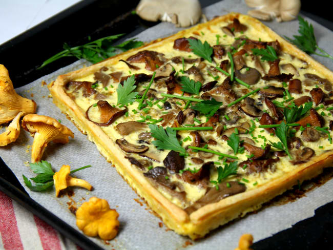 Quiche fine aux champignons