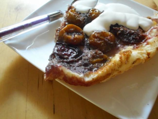 Tarte tatin aux deux prunes