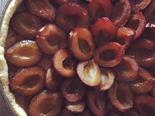 La tarte aux quetches et son crumble à la cannelle