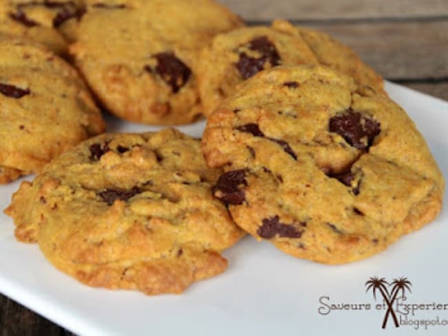 Cookies curcuma, vanille et chocolat noir