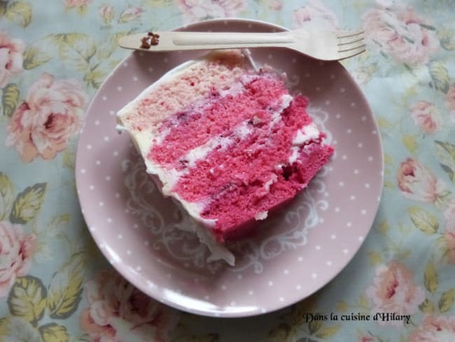 Pink ombré cake aux framboises et mascarpone