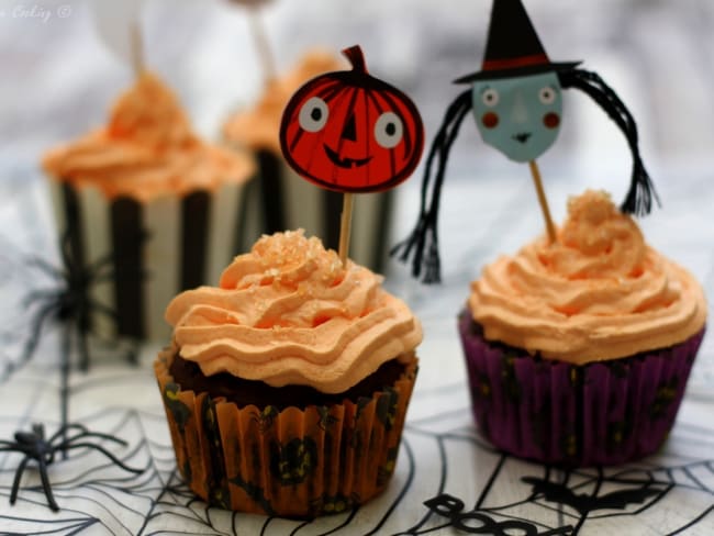 Des cupcakes au chocolat pour Halloween