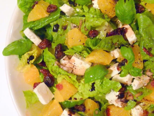 Salade Feta, orange et cranberries