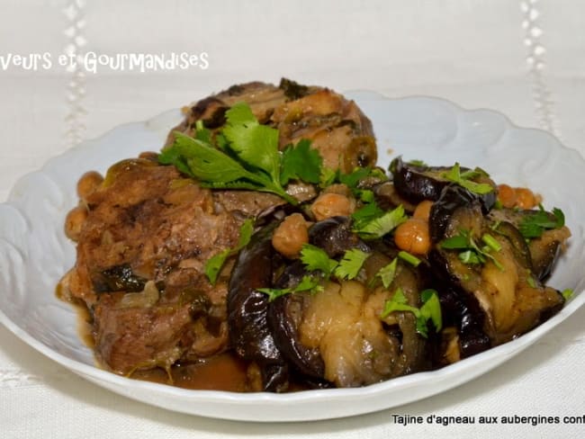 Tajine d’agneau aux aubergines confites.