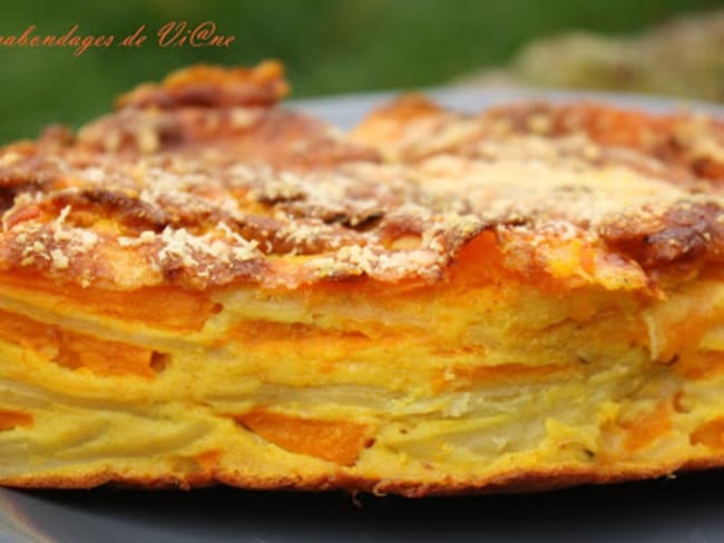 Gâteau invisible au potimarron et mimolette