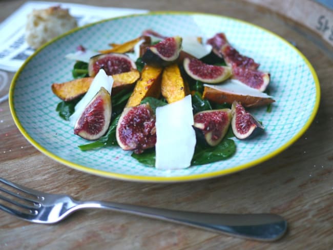 Salade de patates douces, figues et Ossau-iraty