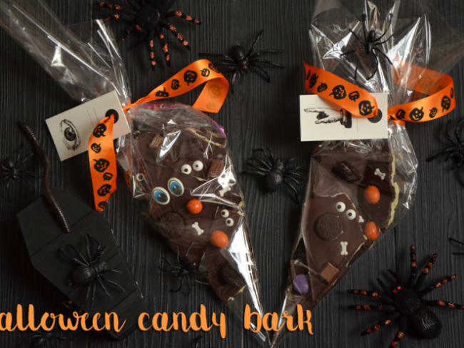 Halloween candy bark