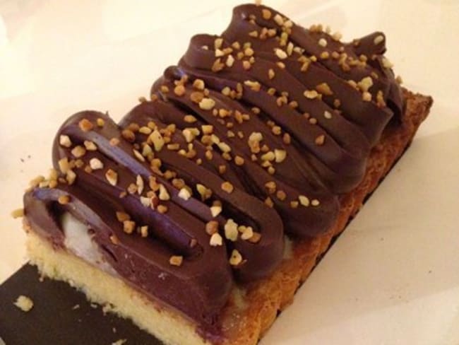 Tarte Amandine : poire, chocolat et marron