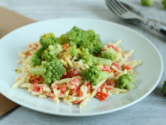 Pâtes légères au saumon et romanesco