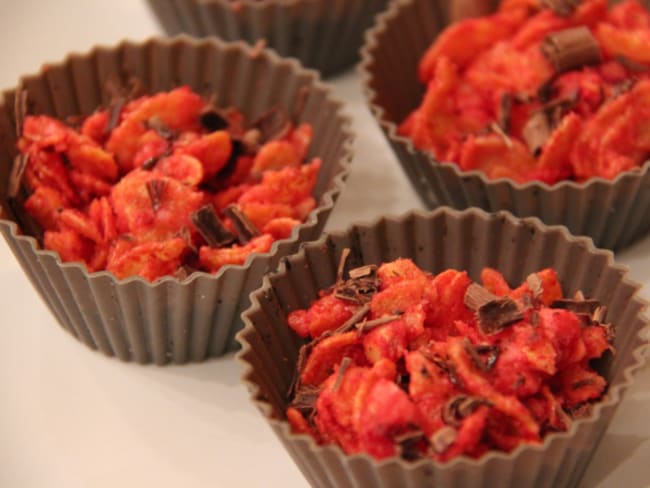 Roses des sables aux pralines roses et chocolat blanc