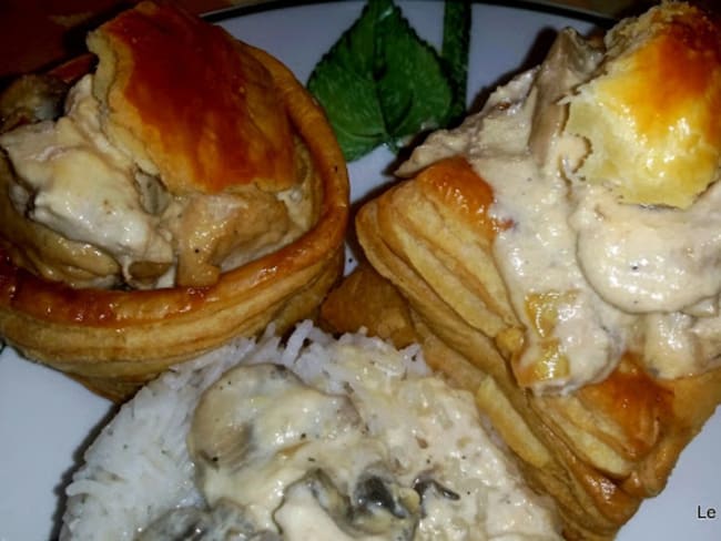 Vol-au-vent maison- dinde et champignons