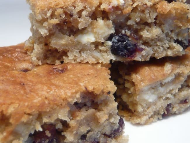 Blondies chocolat blanc et cranberries