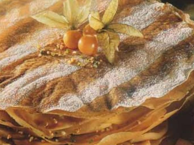 Pastilla de pommes vertes aux amandes et à l'Armagnac (Variante de croustade)