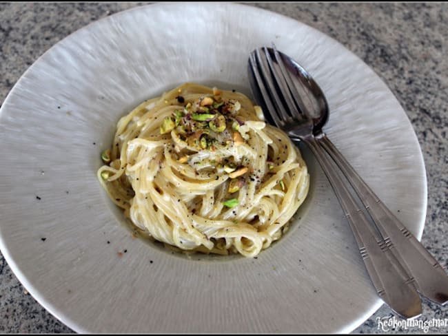 Spaghetti et linguini sauce au gorgonzola et roquefort