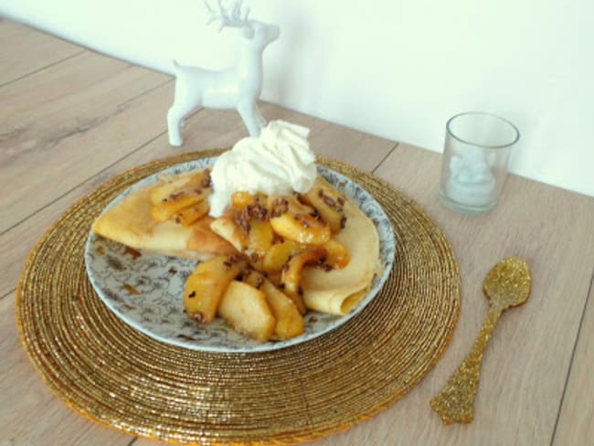 Crêpes aux pommes caramélisées au sirop d'érable