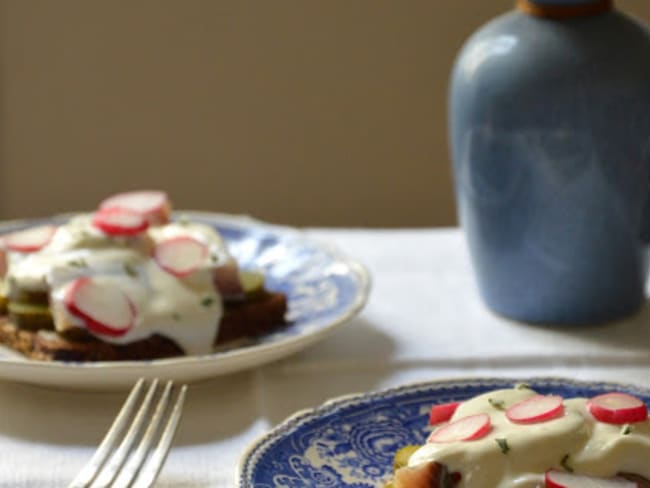 Smørrebrød au hareng comme au Danemark