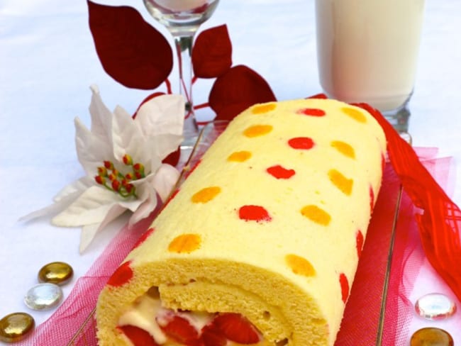 Gateau roulé au chocolat blanc