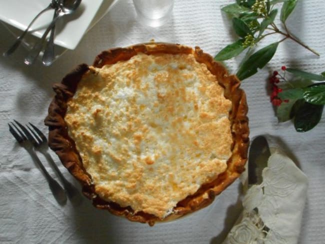 Tarte pommes orange meringuée