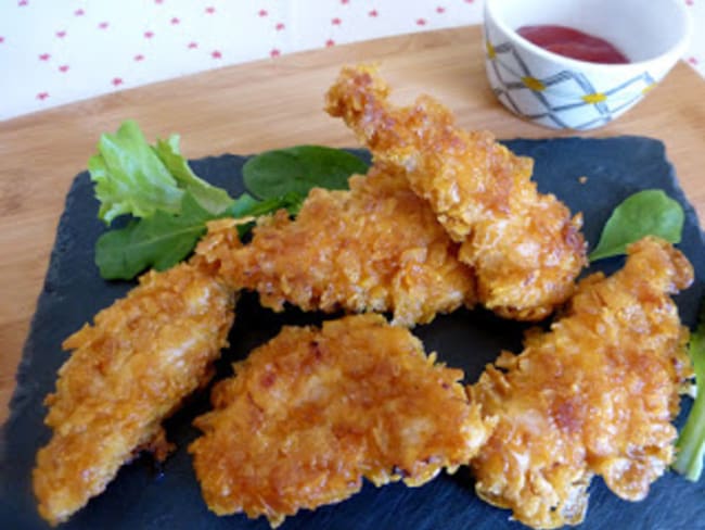 Poulet pané au corn flakes cuit au four