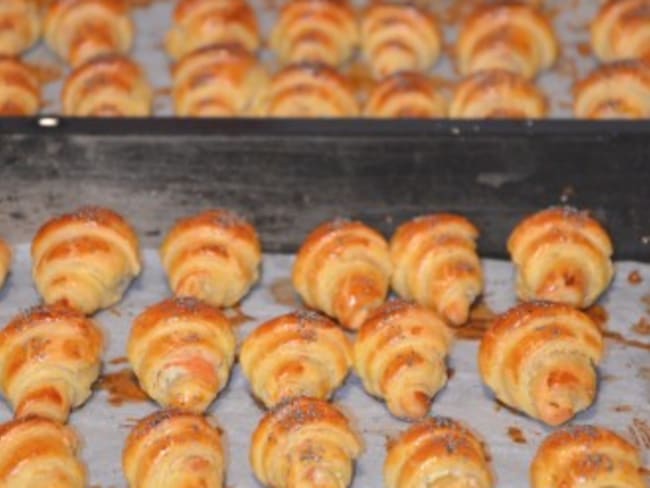 Croissants feuilletés au saumon fumé