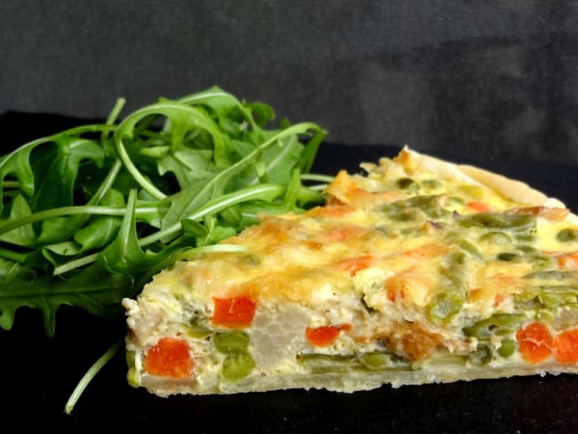 Quiche aux légumes et aux maquereaux fumés