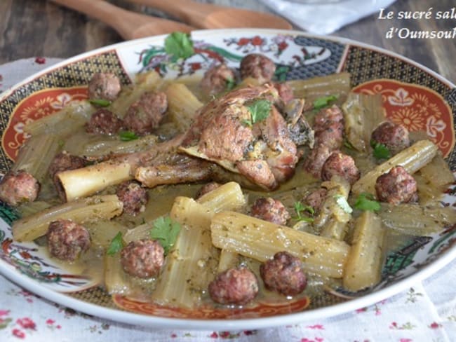 Tajine algérienne d'agneau aux cardons