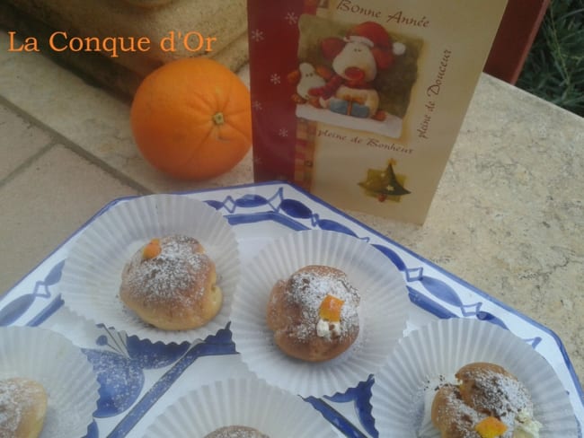 Petits choux à la crème fouettée saveur orange cannelle