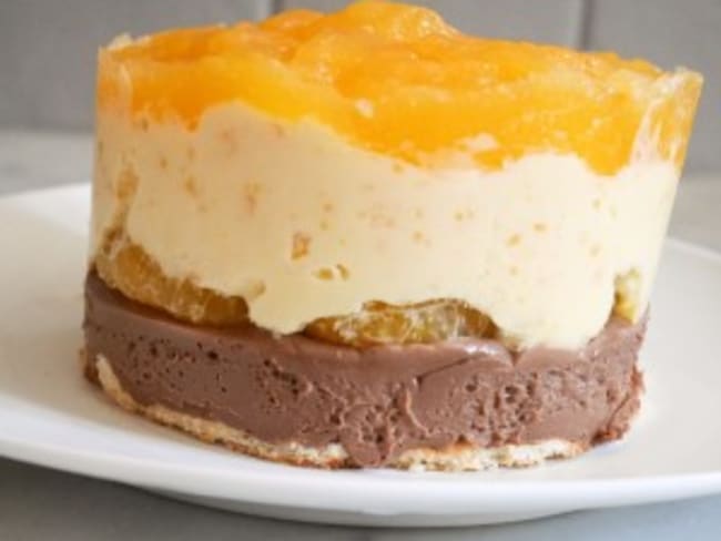 Entremet chocolat au lait et mandarine