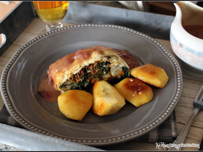 Veggie Wellington et sa sauce au cidre et à l'oignon