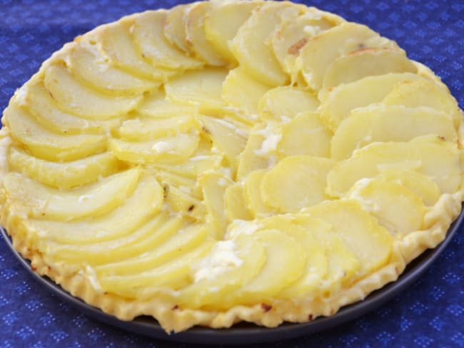 Tarte tatin de pomme de terre au cantal