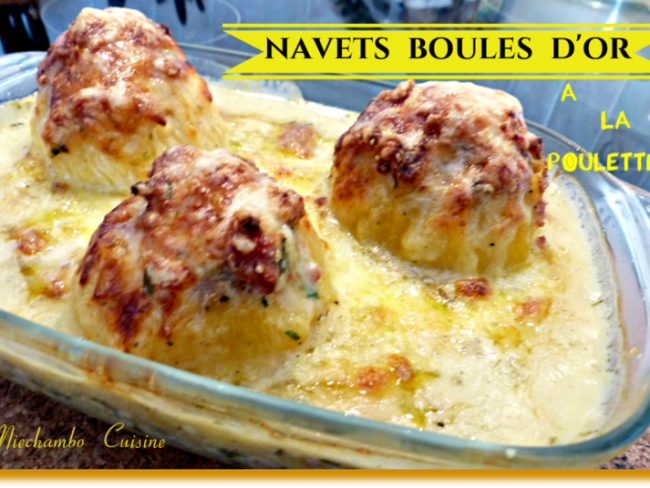 Gratin de navets boule d'or à la sauce poulette