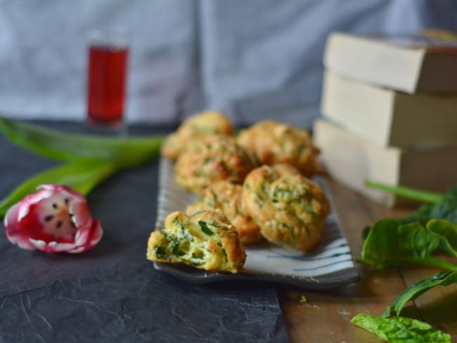 Gougères aux épinards