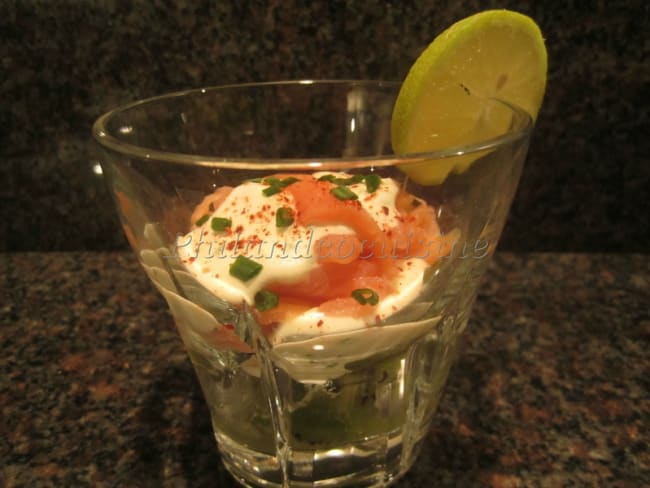 Verrine au saumon fumé et au kiwi