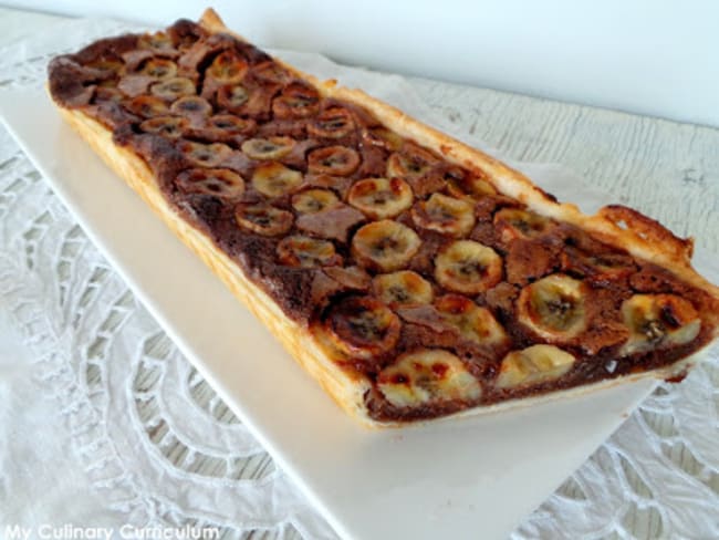 Tarte à la crème d'amandes au Nutella et aux bananes