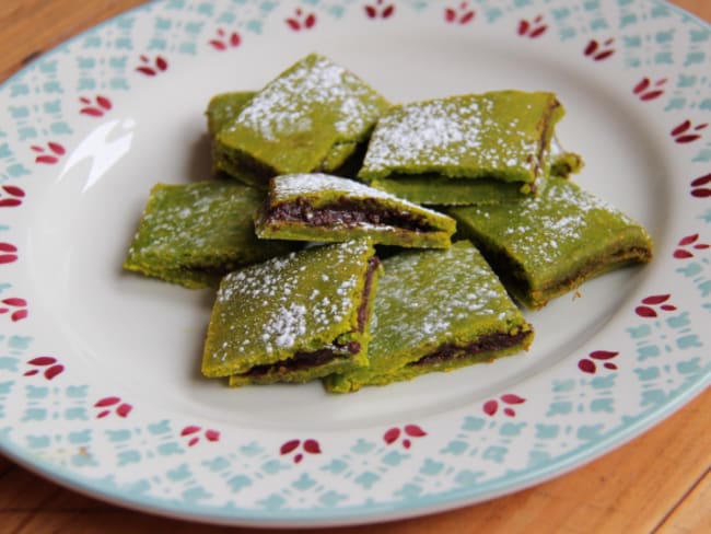 Coussins au thé matcha et chocolat