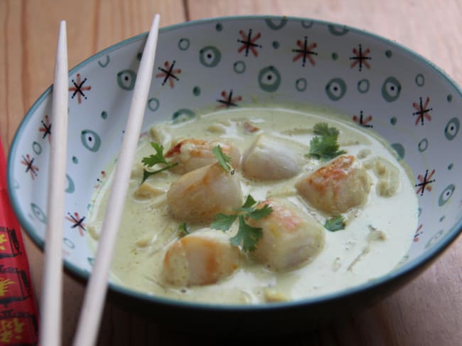 Curry de saint jacques au lait de coco