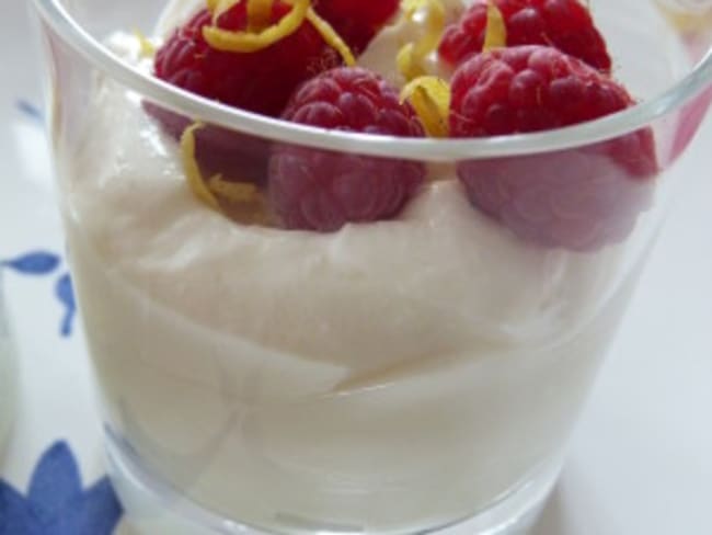 Mousse de fromage blanc citron-framboise