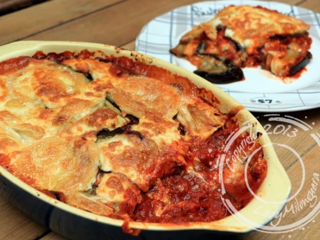 Aubergines à la languedocienne au Pélardon