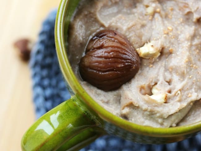 Velouté de châtaignes, céleri et noisettes grillées